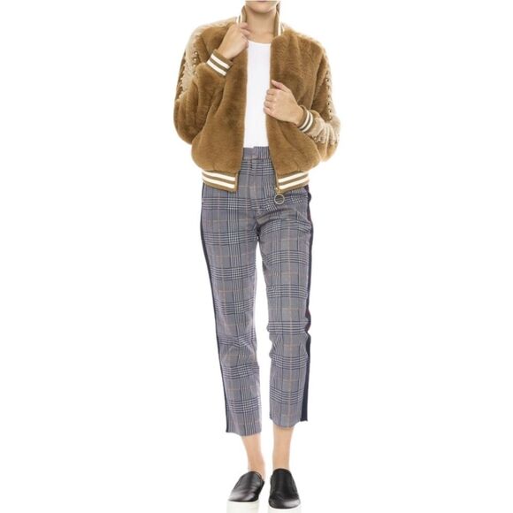 MOTHER The Letterman Faux Fur Bomber Jacket M - Picture 14 of 15